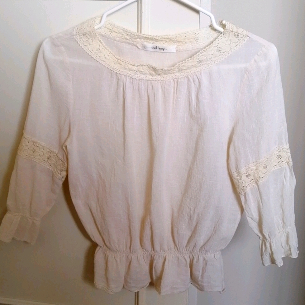 3 for $30 Cotton sheer lace blouse